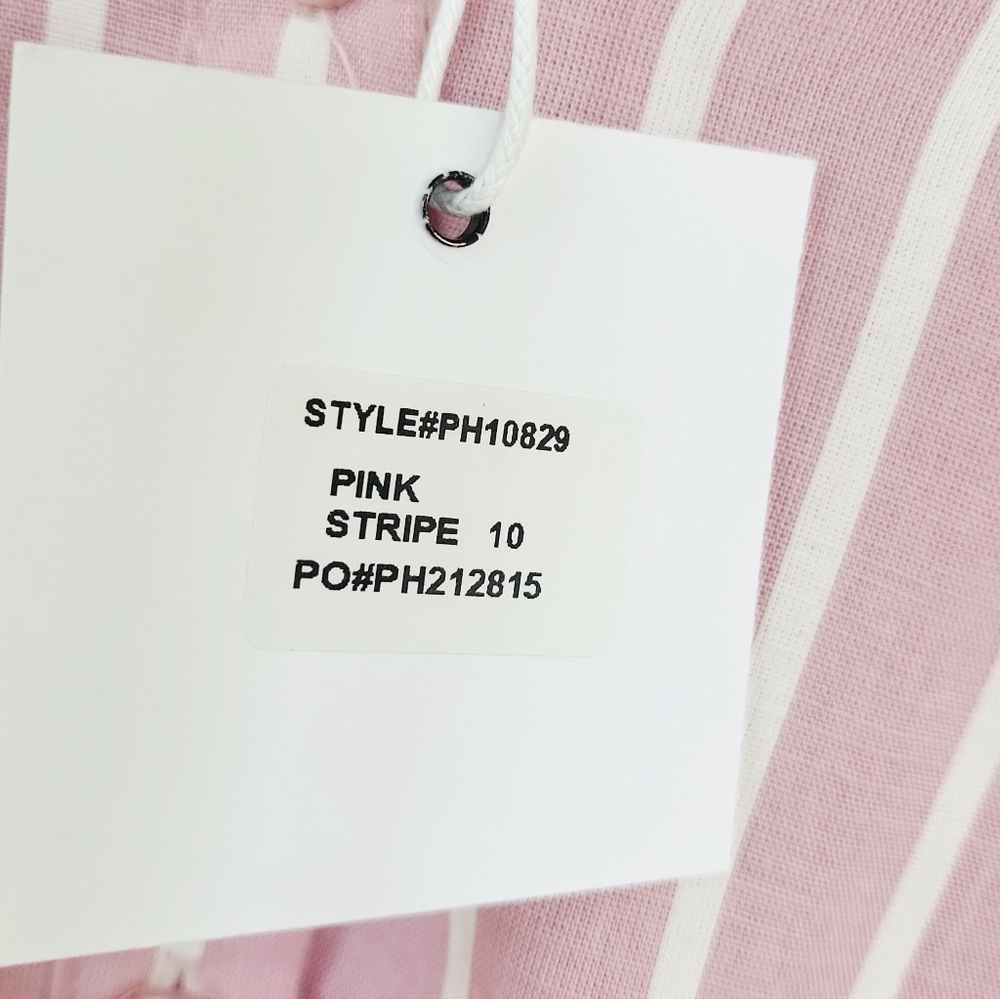 NWT Paper Heart Pink & White Striped Oversized Blouse Sz 10 - Picture 5 of 6